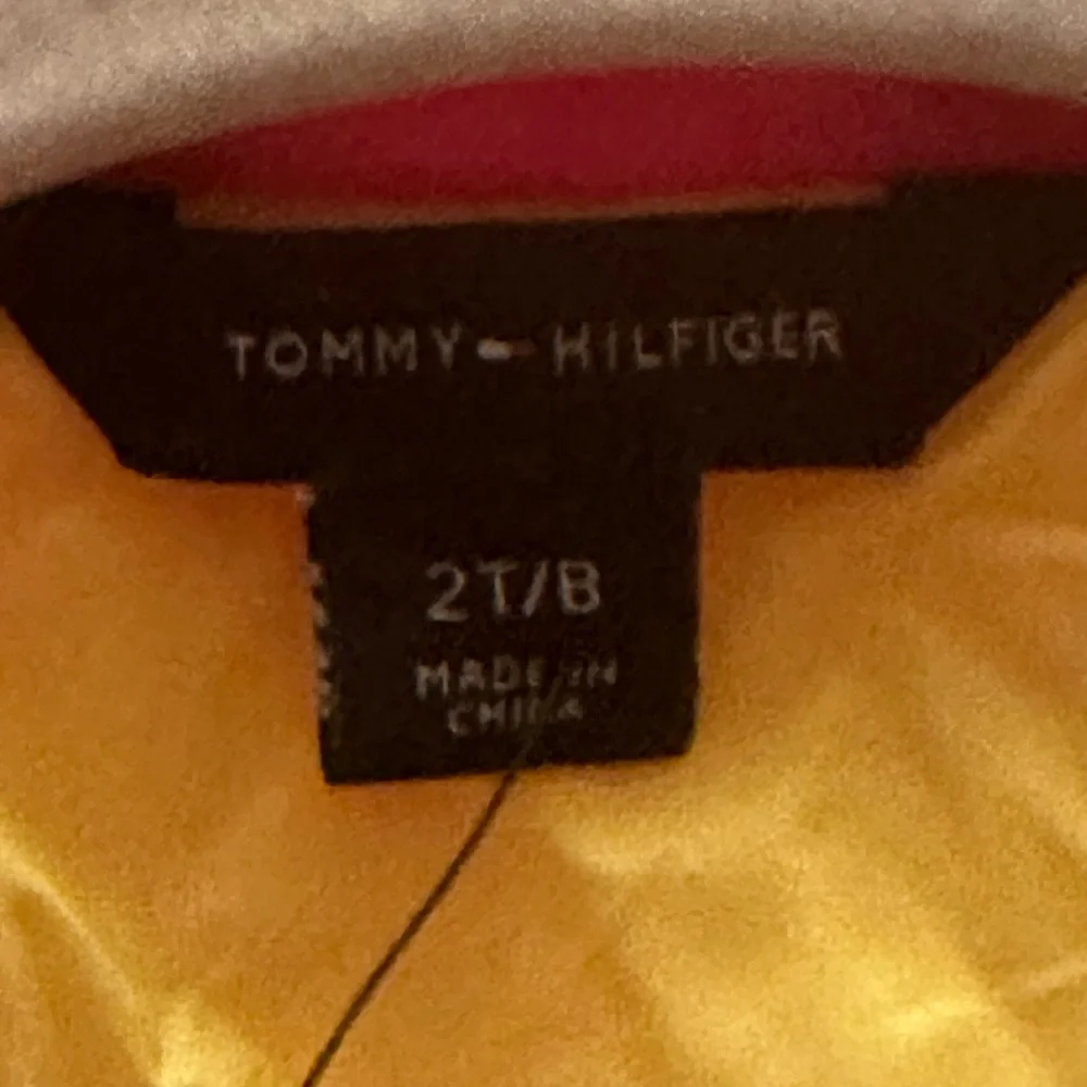 TOMMY HILFIGER girls Vest Pink Polyester Puffer Sleeveless Full Zipper